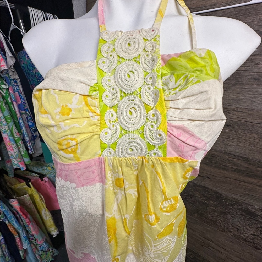 Lilly Pulitzer Multicolor Patchwork Halter Neck S… - image 3